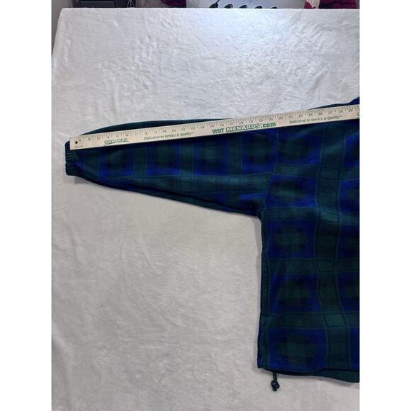 Vintage IZOD Jacket Tartan Plaid Fleece 1/4 Zip Pullover Mens Medium Made in USA - Picture 7 of 9